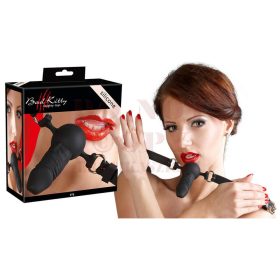 Szilikon szájpecek  kis dildóval - Bad Kitty