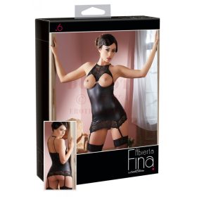 Fényes csipkebetétes kivágott mini - M