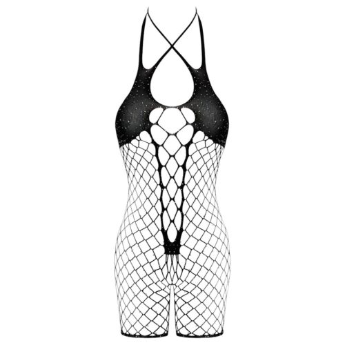 Cottelli nyitott hálós fekete body - S-L