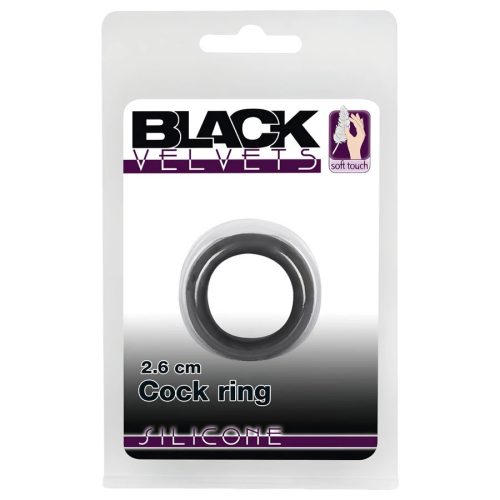 Black Velvet vastagfalú fekete péniszgyűrű - 2,6cm
