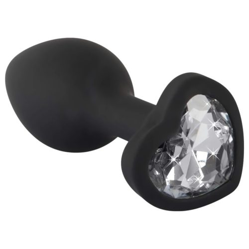 You2Toys fehér köves anál plug - fekete