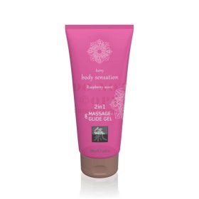 Massage & glide gél  2 in 1 - málna 
