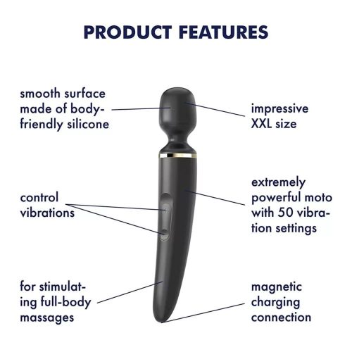 Satisfyer Woman Wand tölthető masszírozó - fekete