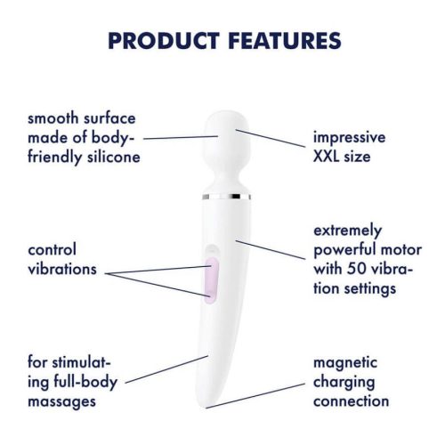 Satisfyer Woman Wand tölthető masszírozó - fehér