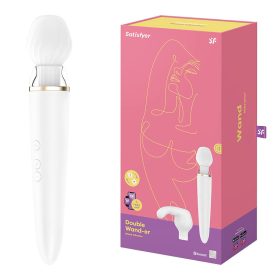 Satisfyer Double Wand okos tölthető masszírozó - fehér