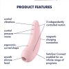 Akkus okos vízálló csiklóizgató pink vibrátor - Satisfyer Curvy 2
