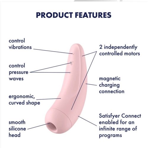 Akkus okos vízálló csiklóizgató pink vibrátor - Satisfyer Curvy 2