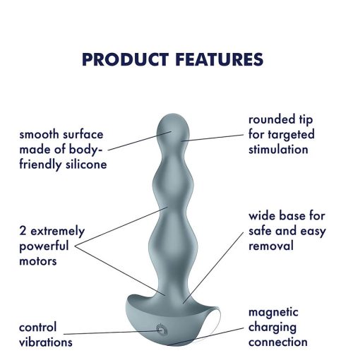 Satisfyer Lolli vízálló anál vibrátor - szürke