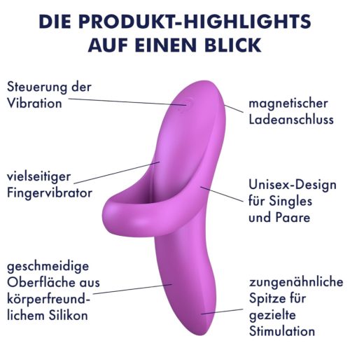 Satisfyer Bold Lover - akkus, vízálló pink ujj vibrátor