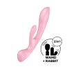 Satisfyer Triple Oh tölthető csiklókaros pink vibrátor