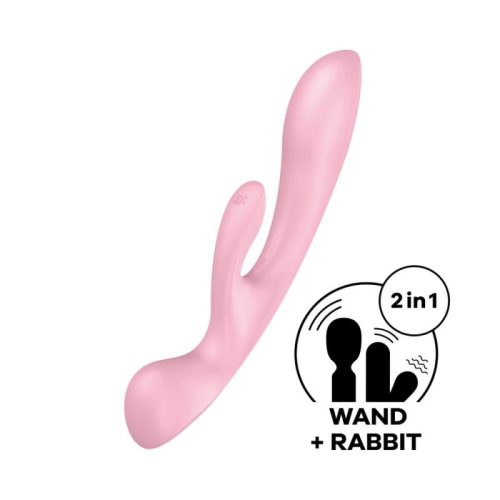 Satisfyer Triple Oh tölthető csiklókaros pink vibrátor