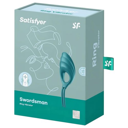 Satisfyer Swordsman - zöld akkus, vibrációs péniszgyűrű