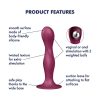 Satisfyer Double Ball - piros tapadókorongos dildó súlyokkal