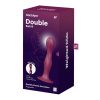 Satisfyer Double Ball - piros tapadókorongos dildó súlyokkal