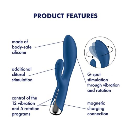 Satisfyer Spinning Rabbit 1 forgó csiklókaros vibrátor - kék