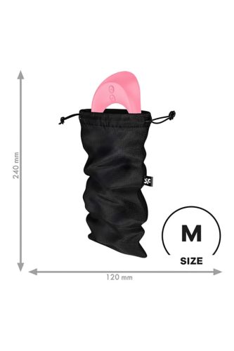 Satisfyer Treasure Bag - diszkrét fekete tároló táska - közepes 