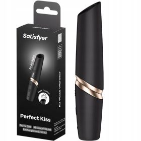 Satisfyer Perfect Kiss - akkus fekete rúzs vibrátor 