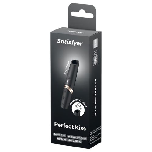 Satisfyer Perfect Kiss - akkus fekete rúzs vibrátor 