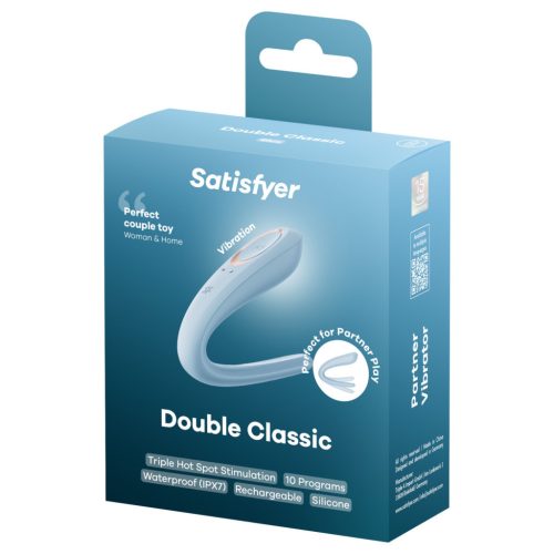 Satisfyer Double Classic - kék párvibrátor