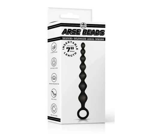 Arse Beads szilikon fekete anál füzér- nagy