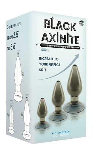Black Axinite anal plug kit set