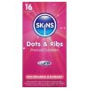 Skins bordázott, pontozott óvszer - 16 db