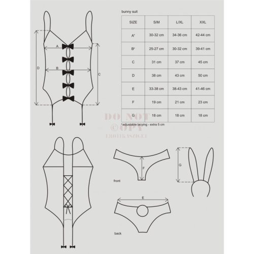 Bunny suit - szexi jelmez - L/XL