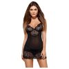 Obsessive Alluria fekete babydoll tangával - S/M