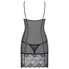 Obsessive Alluria fekete babydoll tangával - S/M