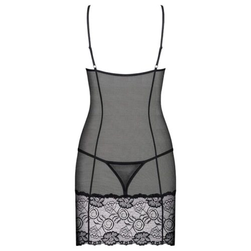 Obsessive Alluria fekete babydoll tangával - S/M