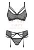Obsessive 818 fekete csipkeszett - S/M