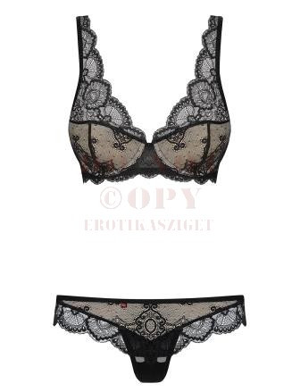 Obsessive 853 csipkés fekete szett - L/XL