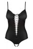 Obsessive Redella nyitott bőrhatású body - L/XL