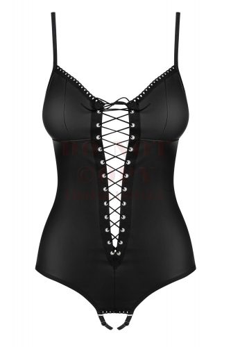 Obsessive Redella nyitott bőrhatású body - L/XL
