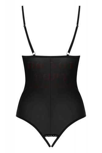 Obsessive Redella nyitott bőrhatású body - L/XL