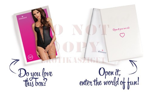 Obsessive Redella nyitott bőrhatású body - L/XL
