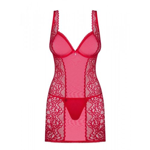 Obsessive Rougebelle piros hálóruha - S/M