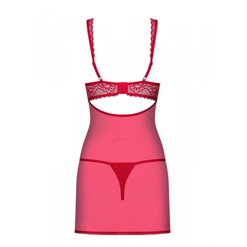 Obsessive Rougebelle piros hálóruha - S/M
