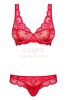 Obsessive 853 piros csipkeszett - L/XL