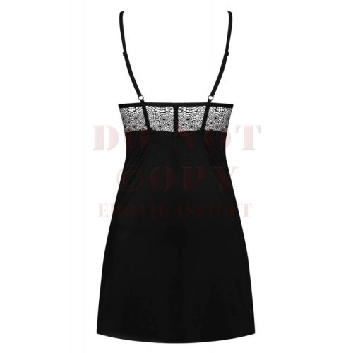 Obsessive Sharlotte  fekete csipkés babydoll - L/XL