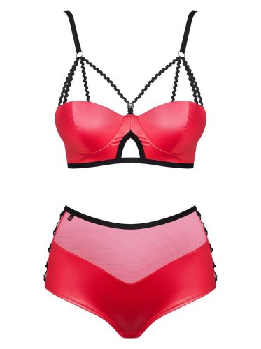 Obsessive Leatheria piros bőrhatású szett - S/M