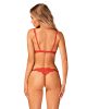 Obsessive Bergamore nyitott piros szett - XS/S