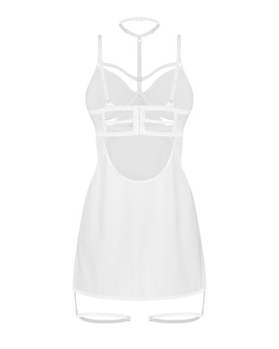 Obsessive Arrowel fehér babydoll combkötővel - S/M