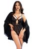 Chilirose fekete 4689 nyitott fekete body - M