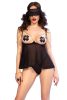 Chilirose láncos nyitott babydoll - S