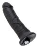 King Cock élethű fekete dildó - 20 cm