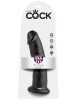 King Cock fekete bőrhatású letapasztható dildó - 23 cm