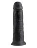 King Cock fekete bőrhatású letapasztható dildó - 25 cm
