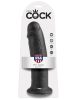 King Cock fekete bőrhatású letapasztható dildó - 25 cm
