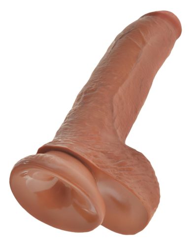 King Cock 9 herés barna dildó - 23 cm